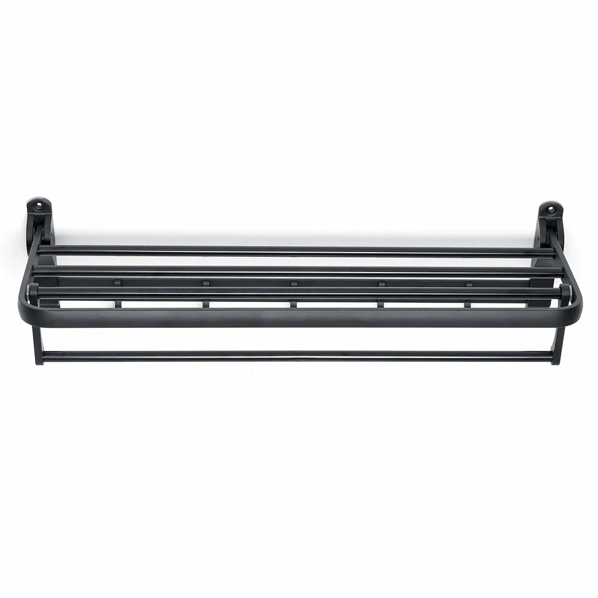 1 PCS Black towel rack space aluminum rack folding bathroom towel Shelf rack hotel hardware bathroom  50 / 60cm For Bathroom