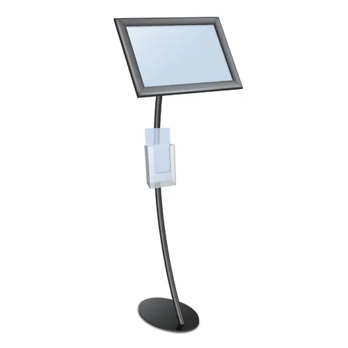 11x14 Angled Sign Frame Sign Stand with Curved Pole   Snap Frame