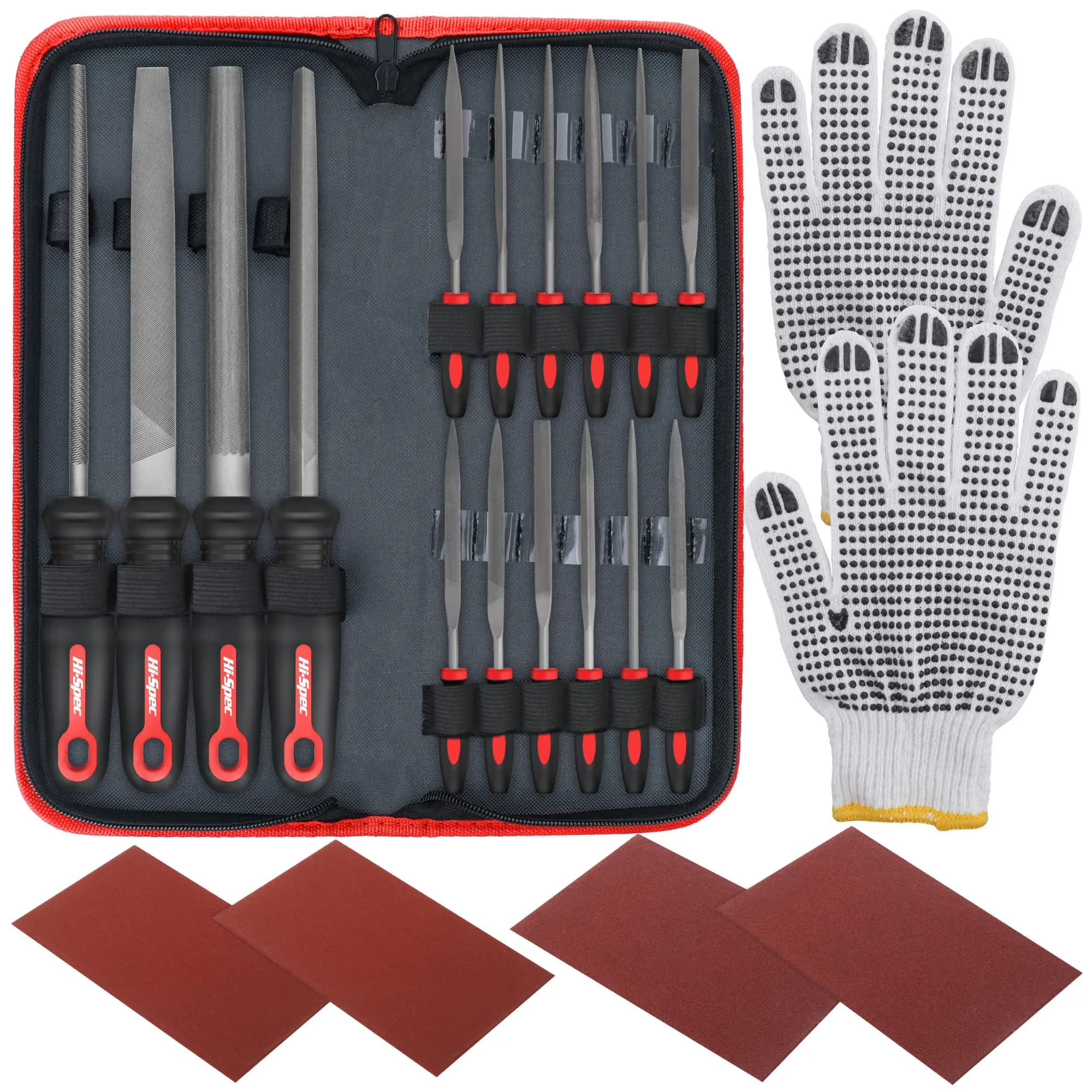 16pc Piece Metal Hand & Needle File Tool Kit Set. Large & Small Carbon Steel Files for Craft, Metal and Woodwork