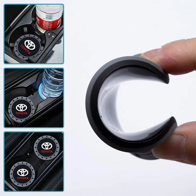 2 Pieces Silicone Non-Slip Car Cup Holder Coasters Suit for Toyota 2018-2021 Camry RAV4 Highlander Avalon C-HR Prius Corolla GT86 Car Interior Accessories (2.75 Inch)