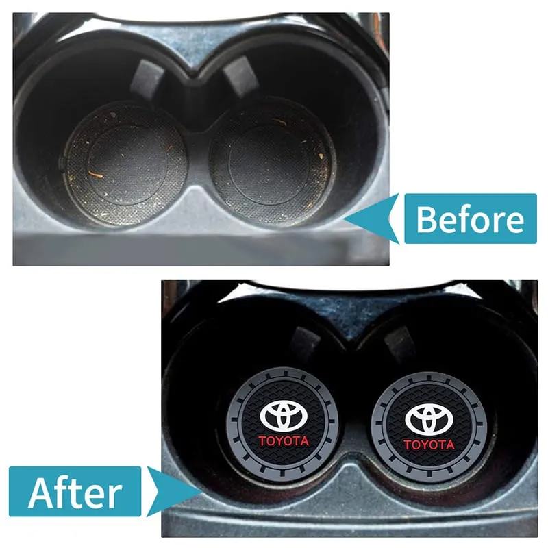 2 Pieces Silicone Non-Slip Car Cup Holder Coasters Suit for Toyota 2018-2021 Camry RAV4 Highlander Avalon C-HR Prius Corolla GT86 Car Interior Accessories (2.75 Inch)