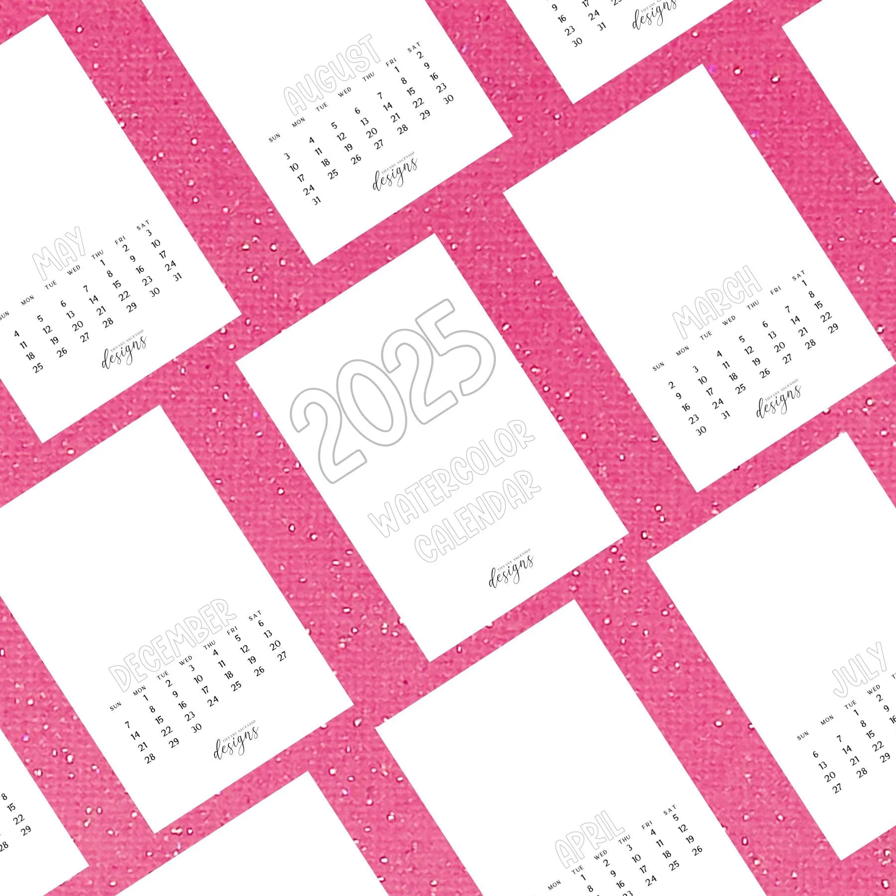 2025 DIY Desk Calendar | Watercolor Paper | Blank Monthly Pages | 4x6