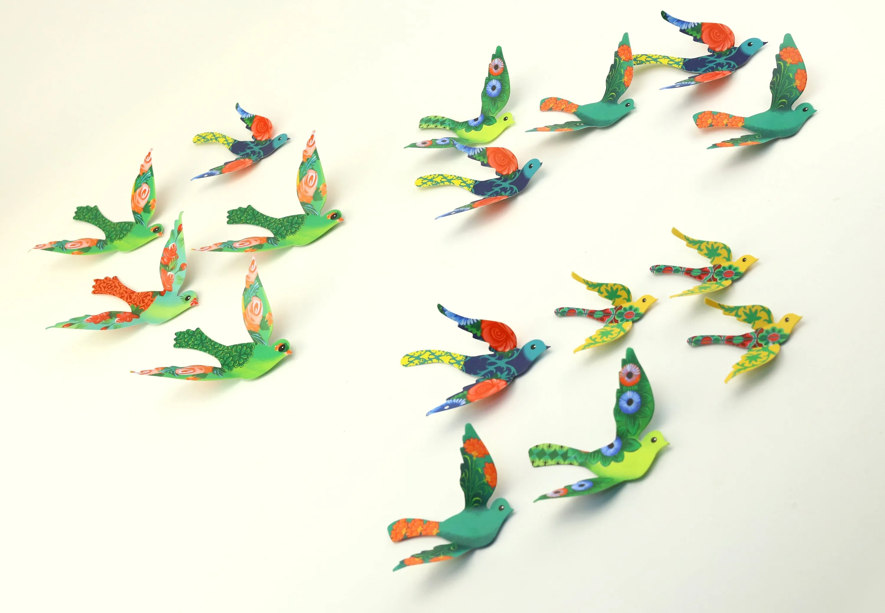 3 Packs of 24 Decorative Paper Birds - 72 Birds