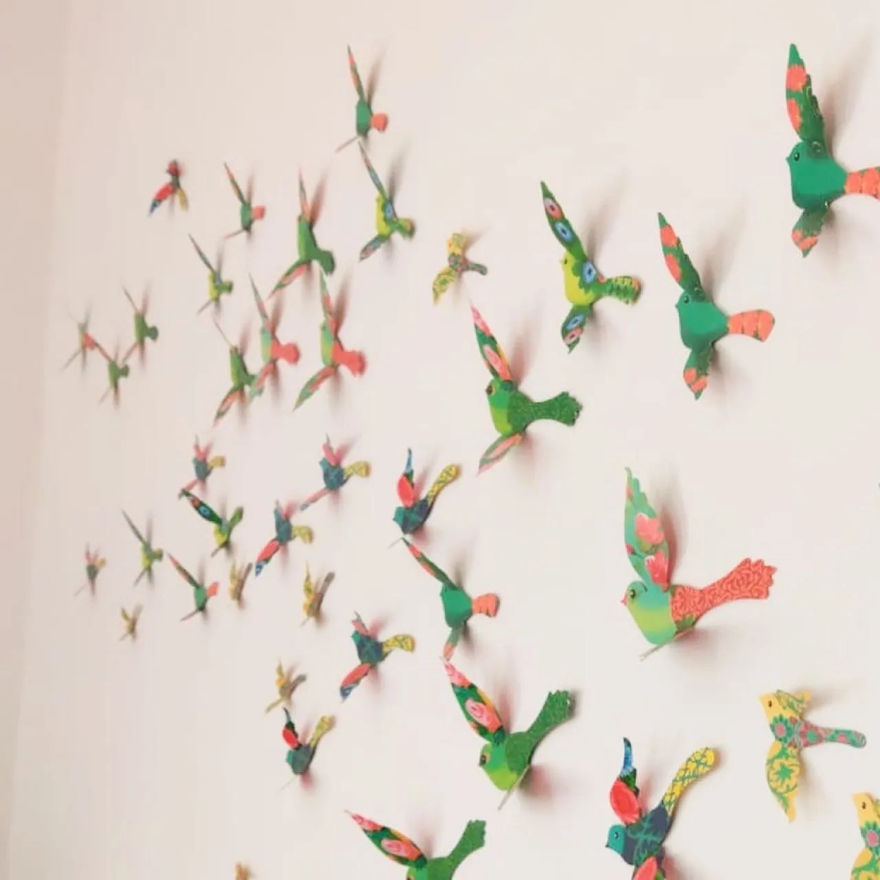 3 Packs of 24 Decorative Paper Birds - 72 Birds
