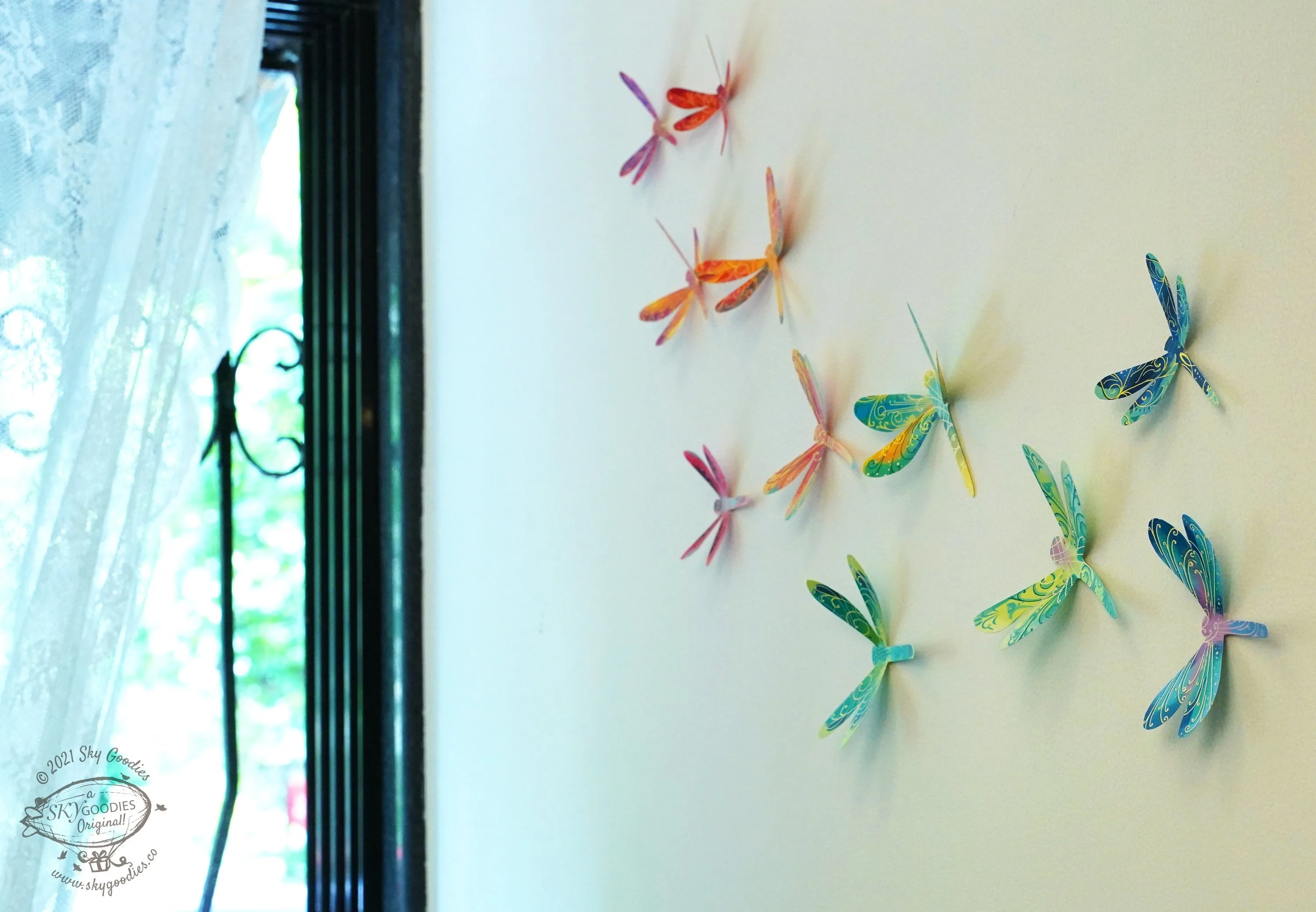 3 packs of 24 Decorative Paper Dragonflies = 72 Dragonflies