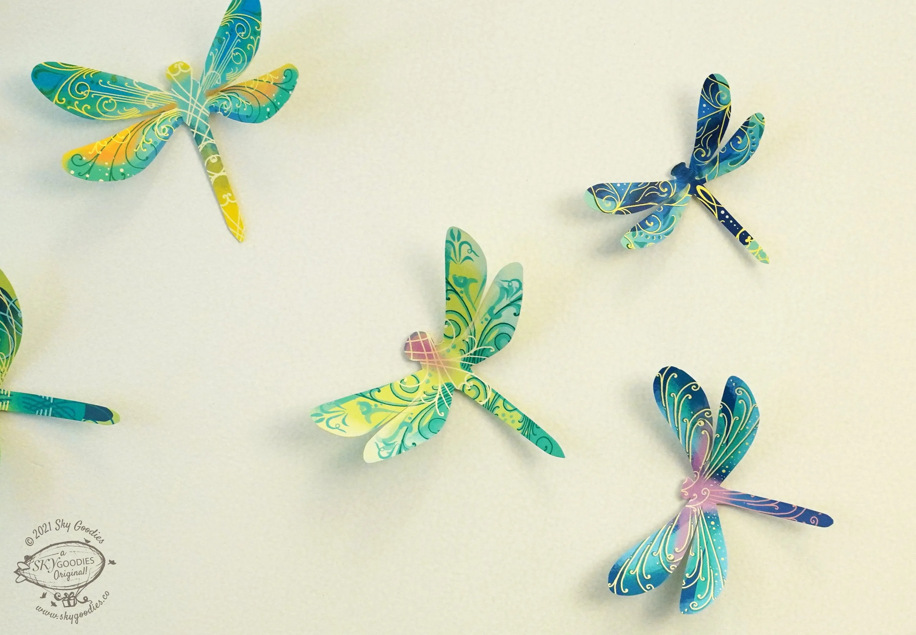 3 packs of 24 Decorative Paper Dragonflies = 72 Dragonflies
