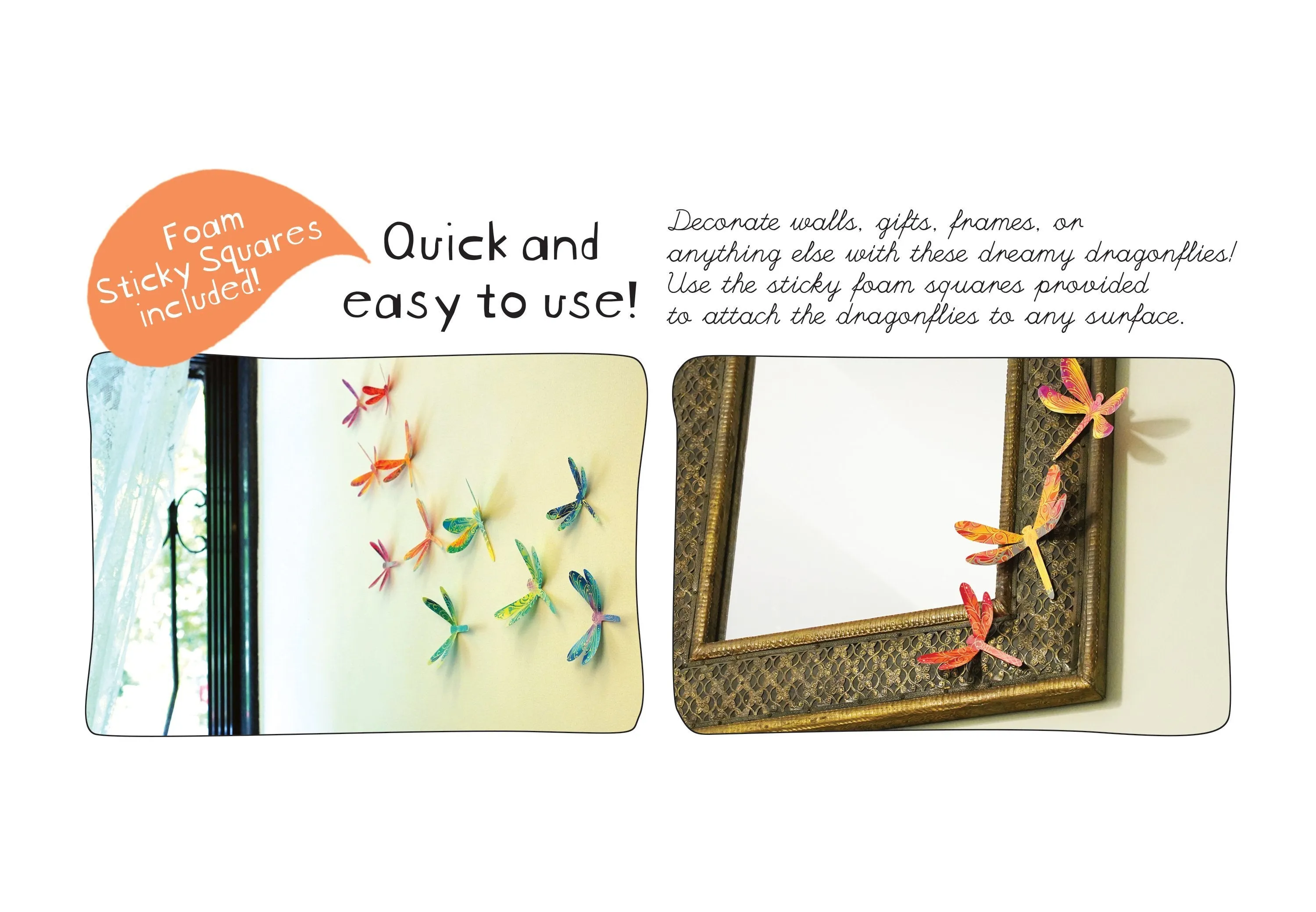 3 packs of 24 Decorative Paper Dragonflies = 72 Dragonflies