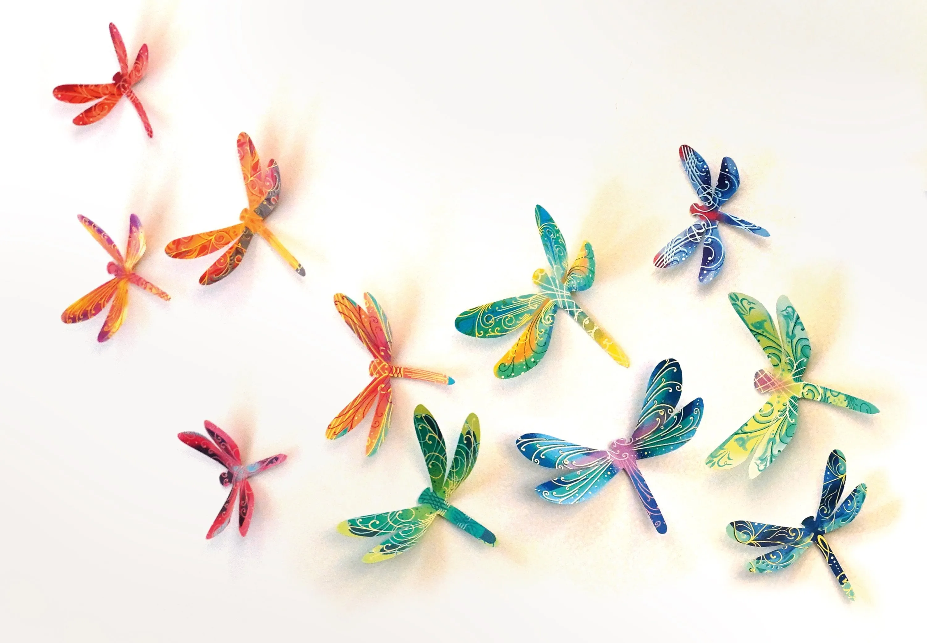 3 packs of 24 Decorative Paper Dragonflies = 72 Dragonflies