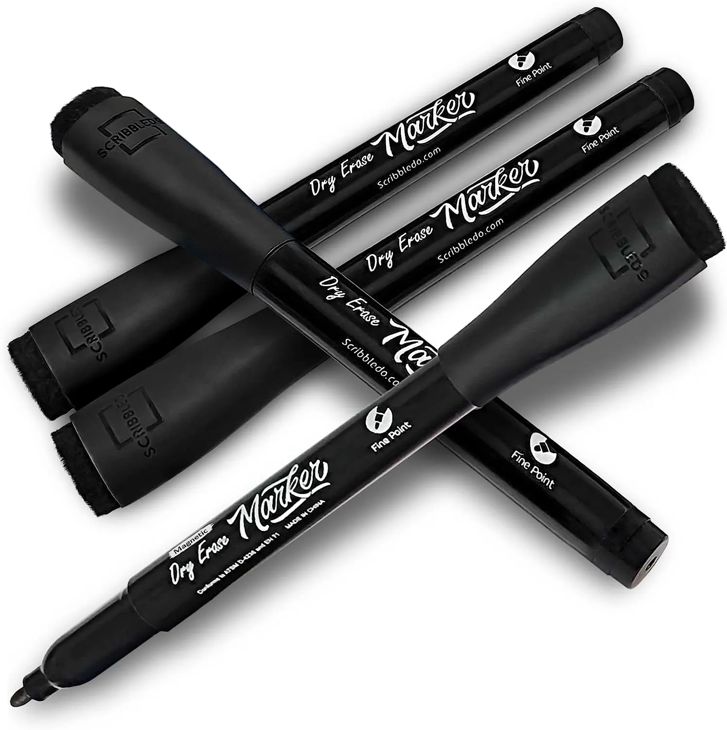 4 pack Magnetic Fine Tip Dry Erase Color Markers