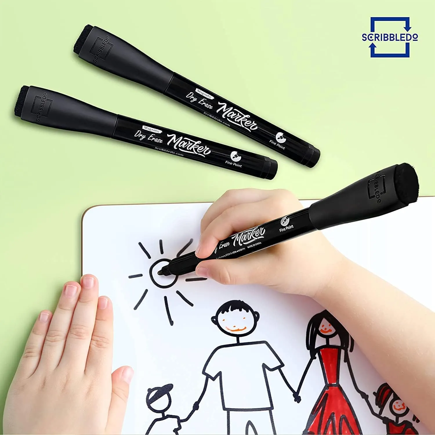4 pack Magnetic Fine Tip Dry Erase Color Markers