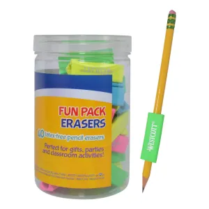 40-Piece Erasers Fun Pack (Pack of 6)