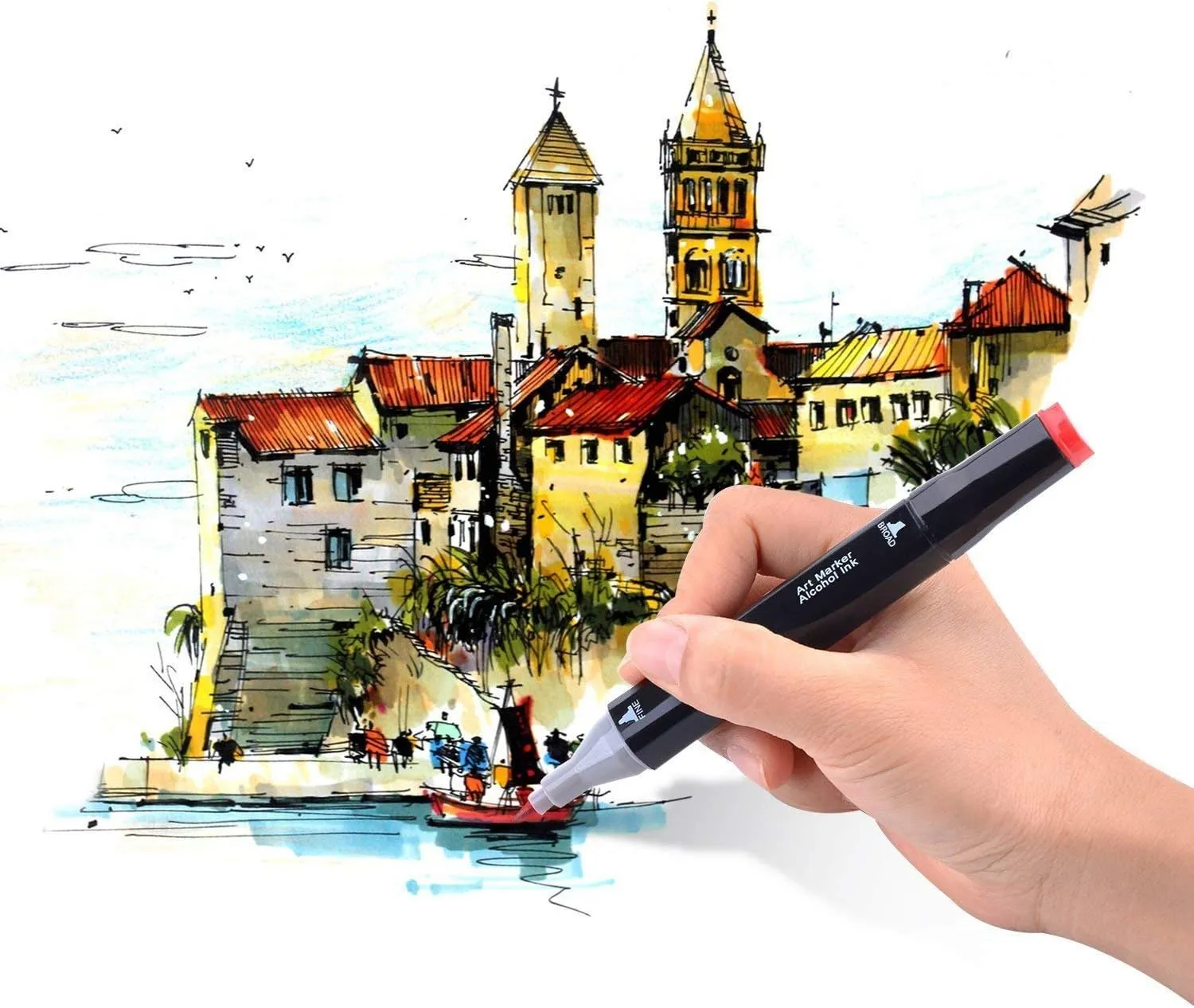 48-Pcs Art Sketch Drawing Twin Marker Painting Pen Set Gc-7