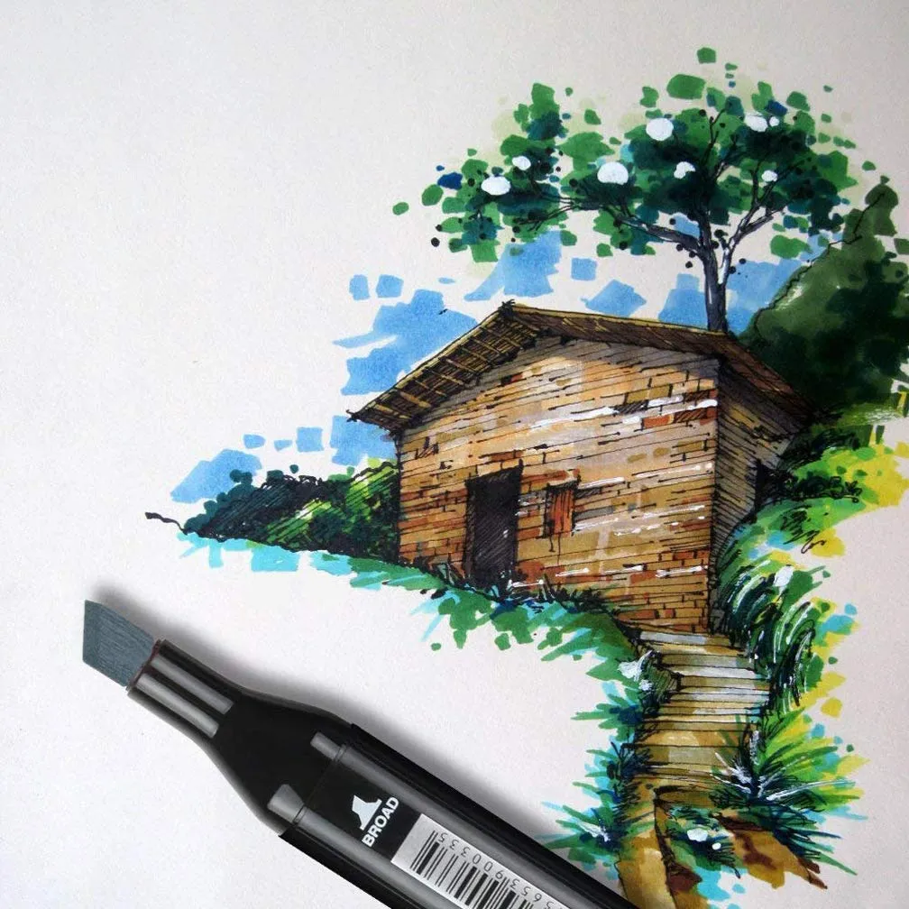 48-Pcs Art Sketch Drawing Twin Marker Painting Pen Set Gc-7
