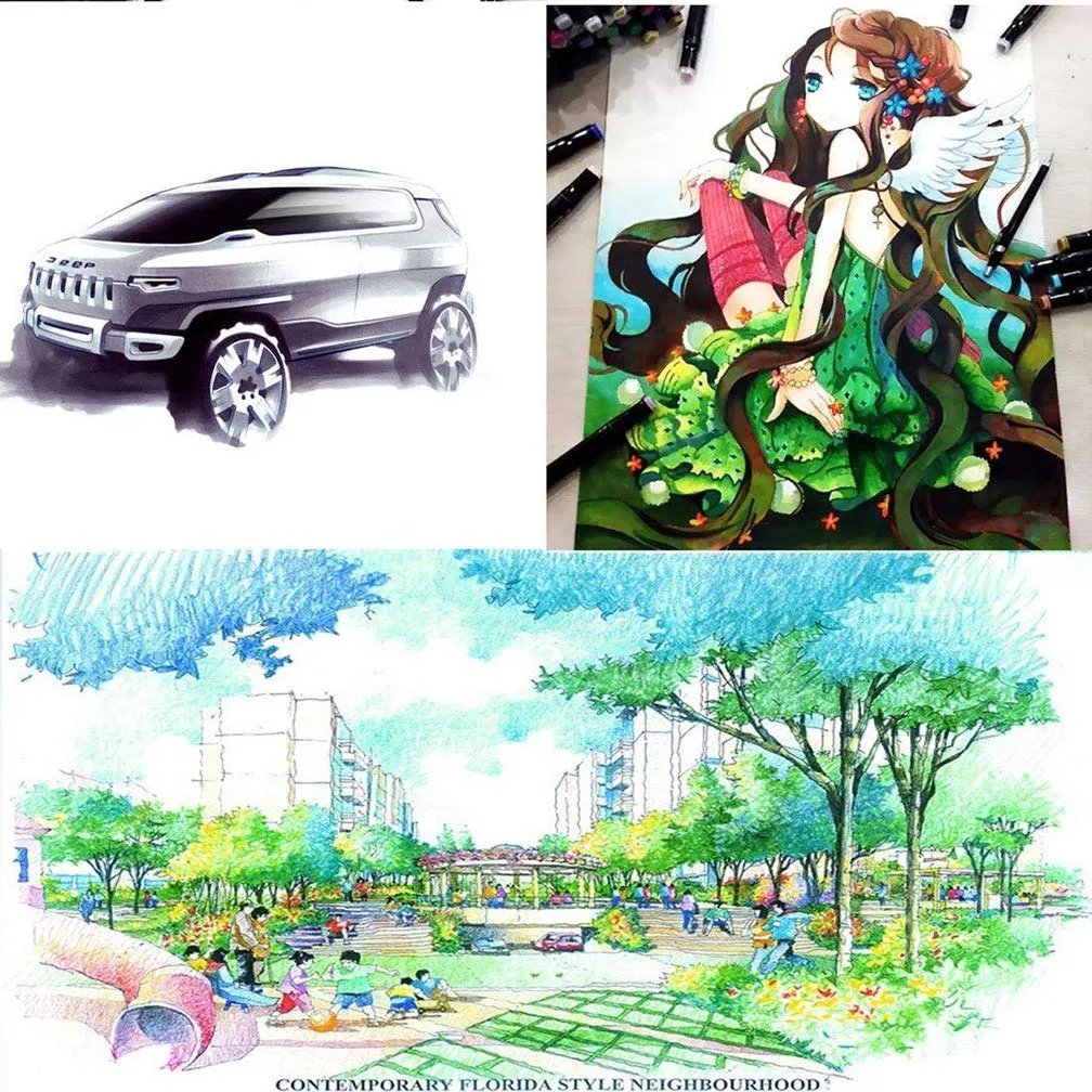 48-Pcs Art Sketch Drawing Twin Marker Painting Pen Set Gc-7