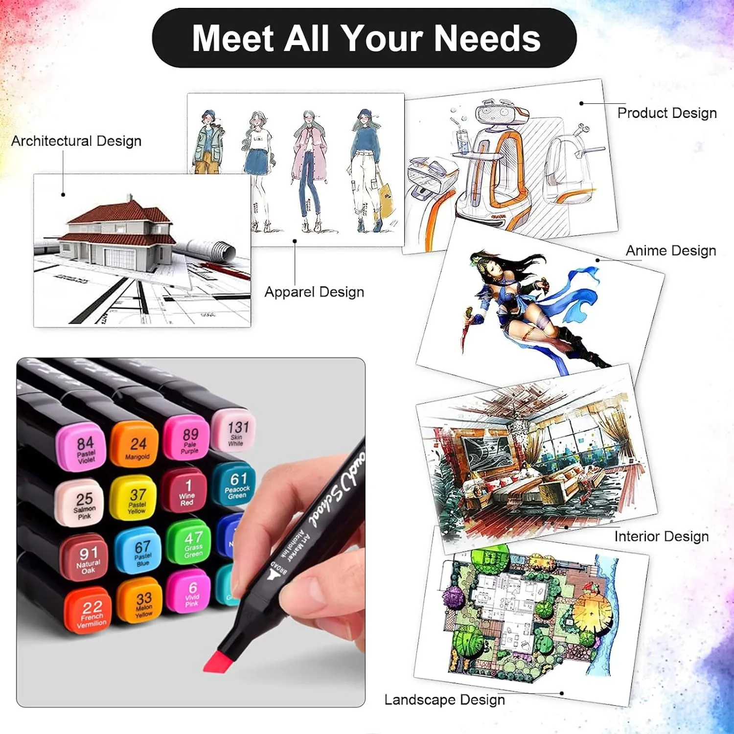 48-Pcs Art Sketch Drawing Twin Marker Painting Pen Set Gc-7