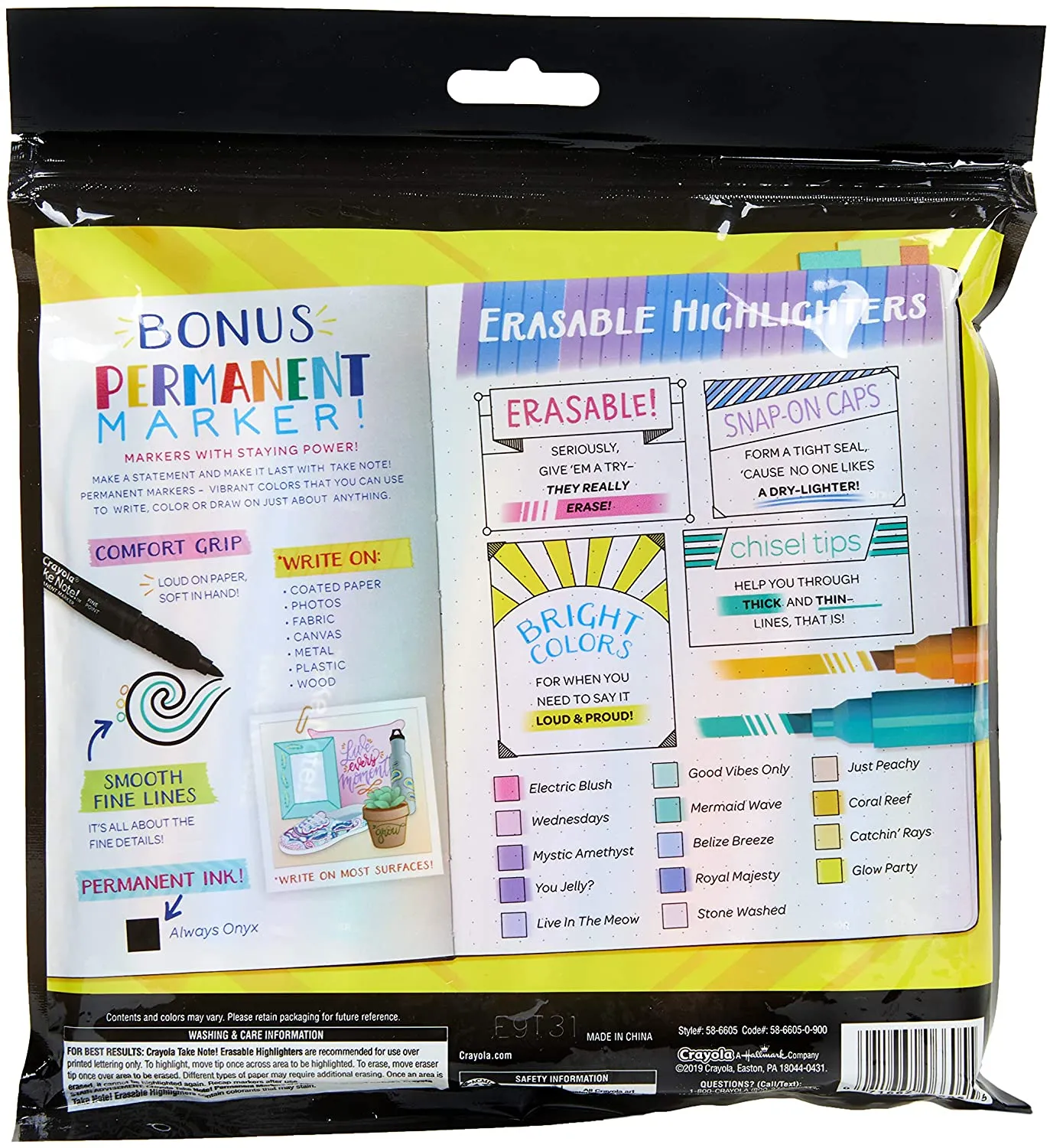 6 ct. Take Note! Erasable Highlighters