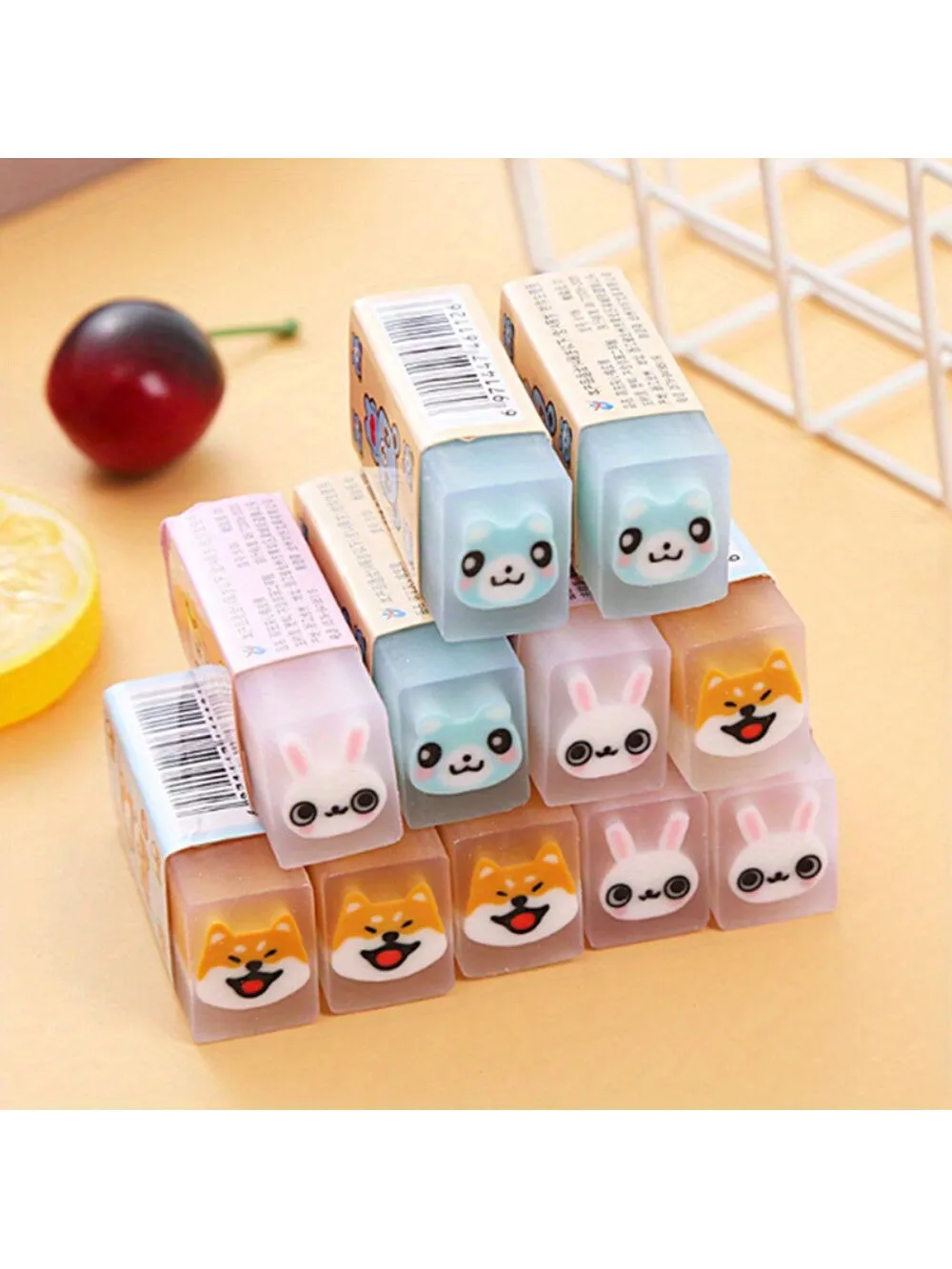 6pcs Animal Erasers For Kids, Cute Desk Pets For Classroom, Fun Back To School Gifts Supplies, Classroom Rewards Prizes, Treasure Box For Students