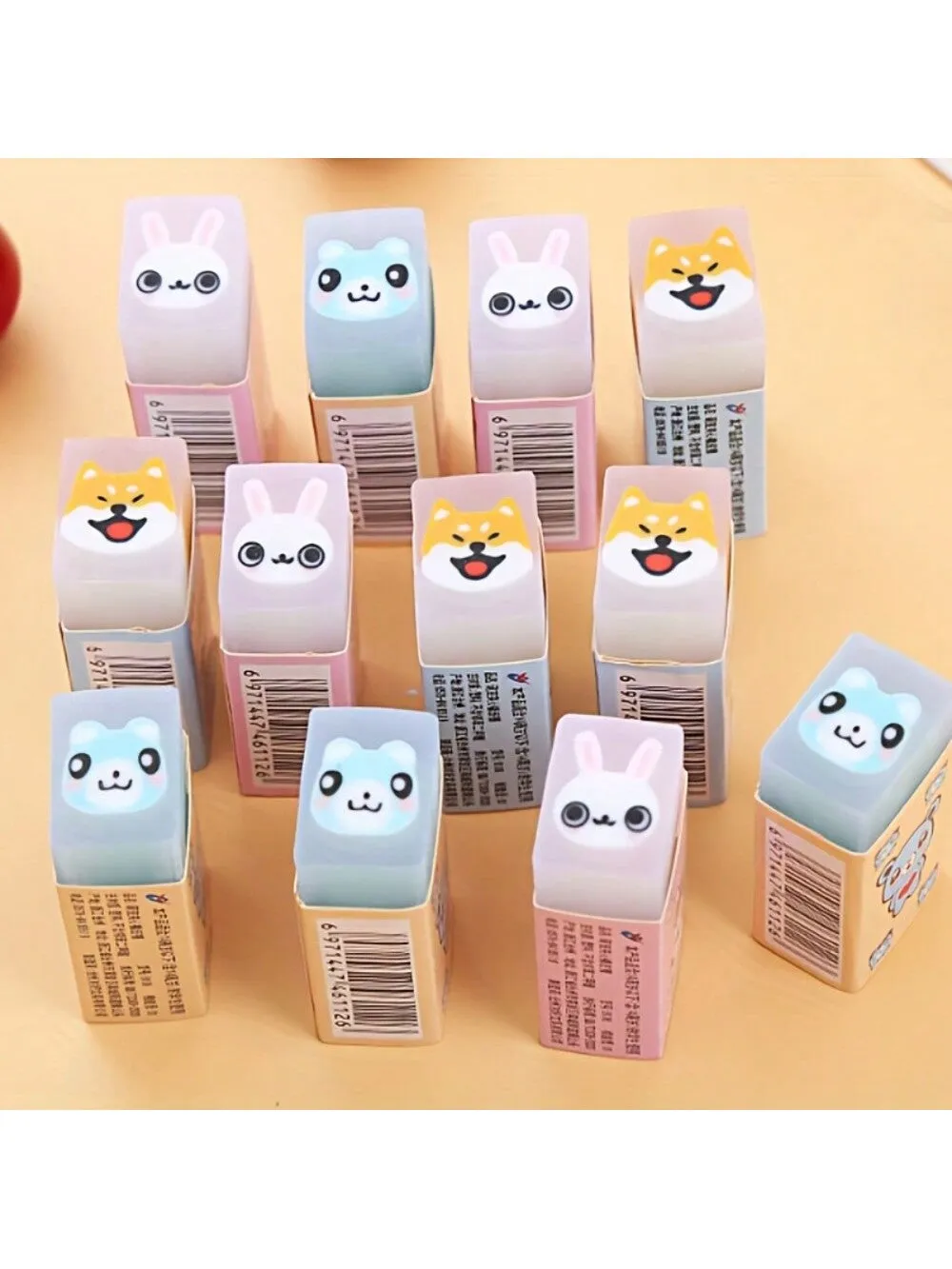 6pcs Animal Erasers For Kids, Cute Desk Pets For Classroom, Fun Back To School Gifts Supplies, Classroom Rewards Prizes, Treasure Box For Students