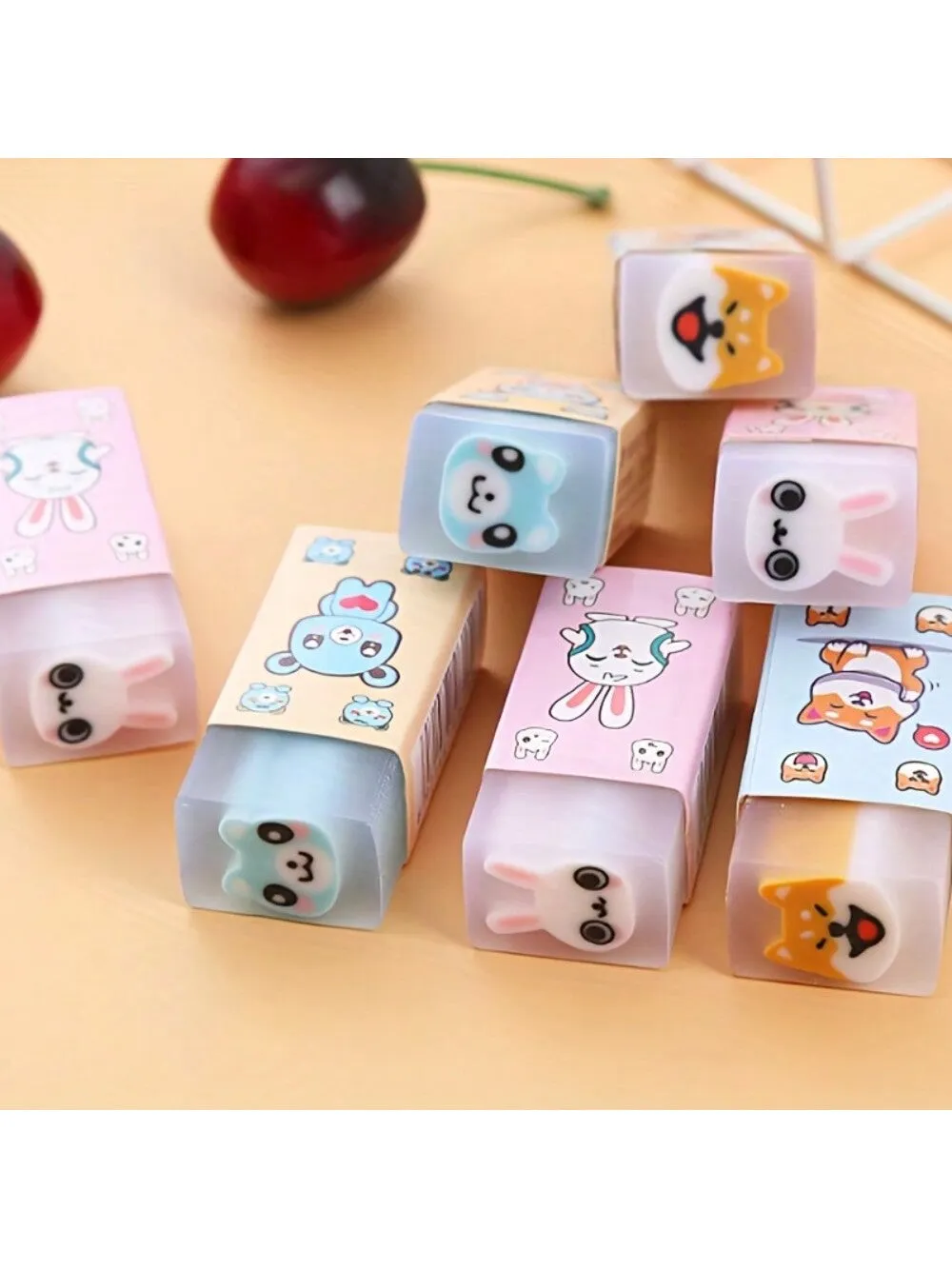 6pcs Animal Erasers For Kids, Cute Desk Pets For Classroom, Fun Back To School Gifts Supplies, Classroom Rewards Prizes, Treasure Box For Students