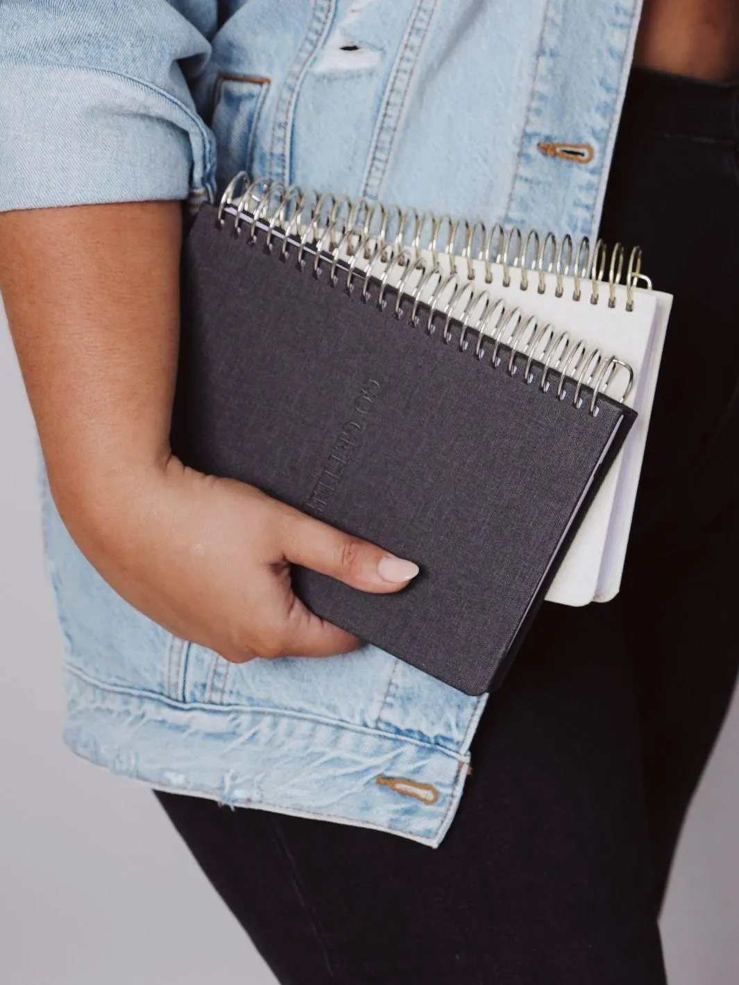 A5 Premium Neutral Wire Lined Journal - Black Dusk Denim