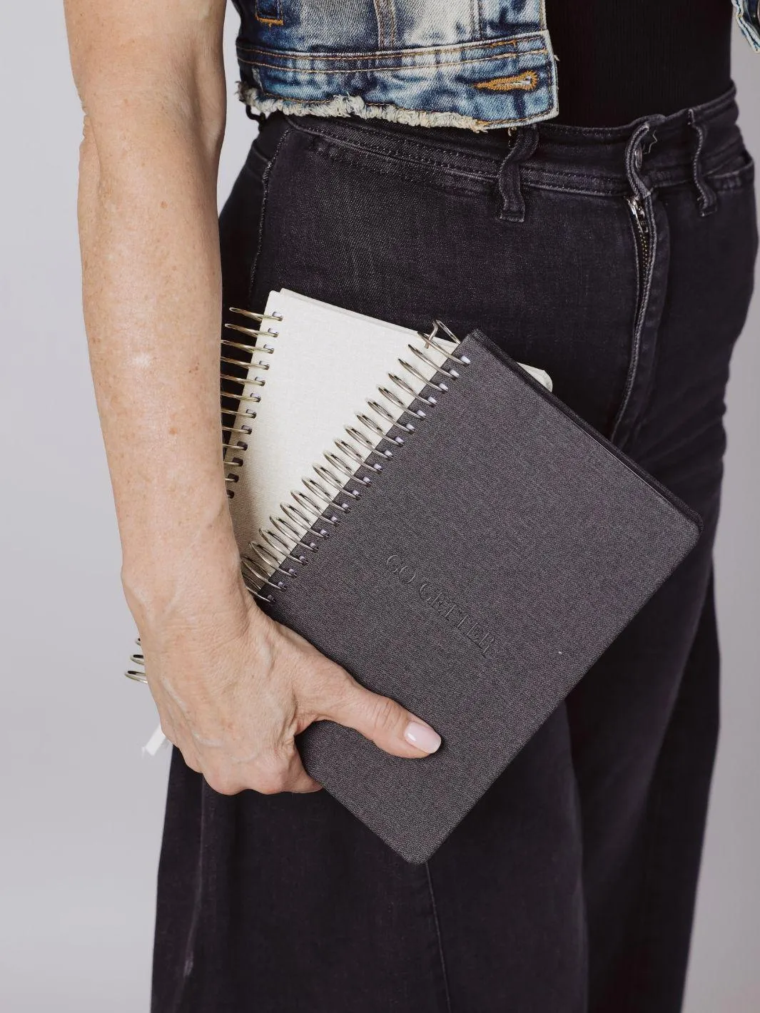 A5 Premium Neutral Wire Lined Journal - Black Dusk Denim