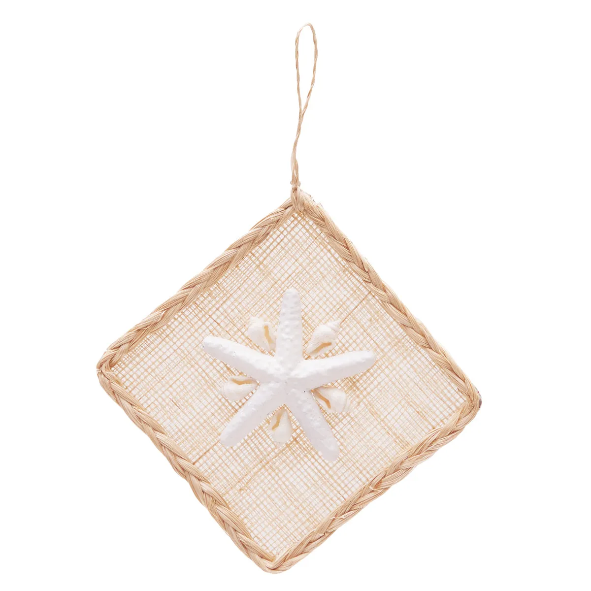Abaca & Shell Star Flower Ornament
