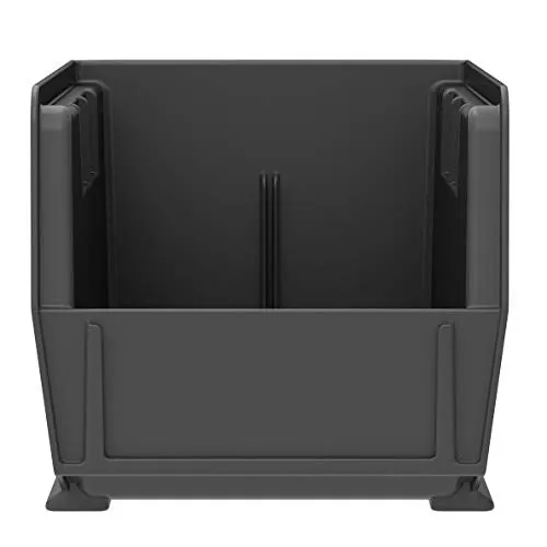 Akro-Mils 30230 AkroBins Plastic Hanging Stackable Storage Organizer Bin, 11-Inch x 5-Inch x 5-Inch, Black, 12-Pack
