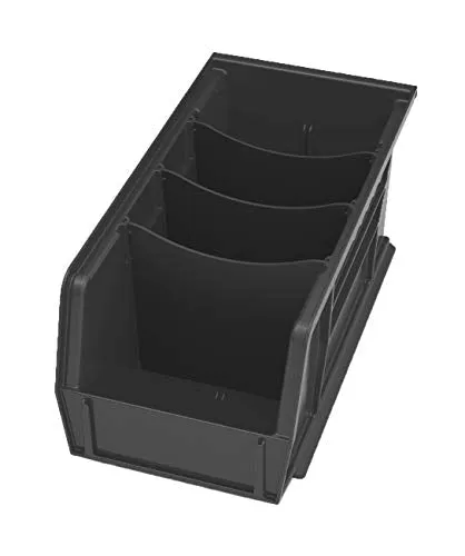 Akro-Mils 30230 AkroBins Plastic Hanging Stackable Storage Organizer Bin, 11-Inch x 5-Inch x 5-Inch, Black, 12-Pack