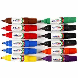 Artline 50 Permanent Marker 6Mm Chisel Assorted
