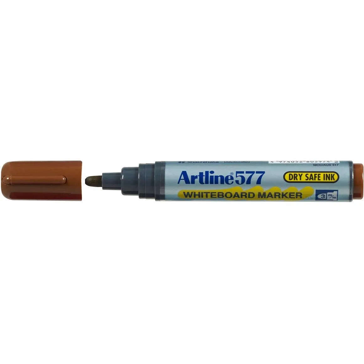 Artline 577 Whiteboard Marker 2mm Bullet Tip Brown Box 12 Bulk