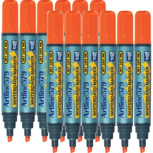 Artline 579 Whiteboard Marker 5mm Chisel Tip Orange Box 12