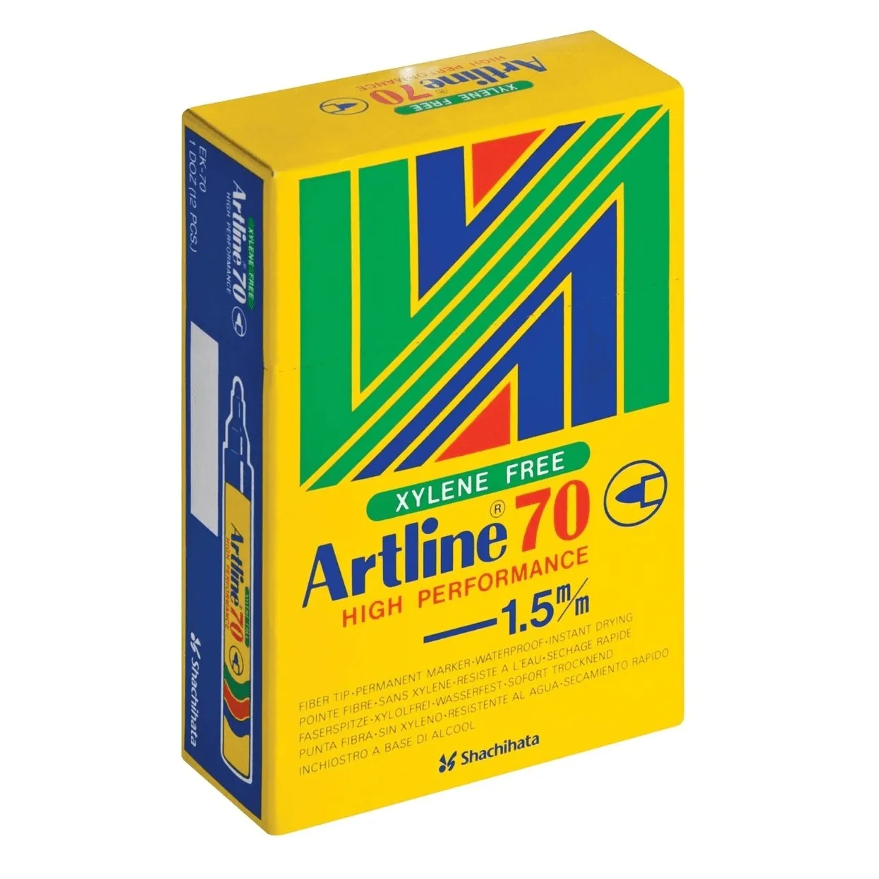 Artline 70 Permanent Marker 1.5mm Bullet Tip Brights Assorted Colours Box 12