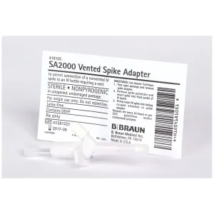 B BRAUN ADMIXTURE ACCESSORIES - Vented Spike Adapter, 50/cs (Rx), Non-Returnable (Continental US HI Only, Excluding IN and ND)
