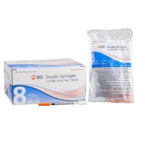 BD Insulin Syringe w/ Ultra Fine Needle 0.5mL 31G (box of 100)