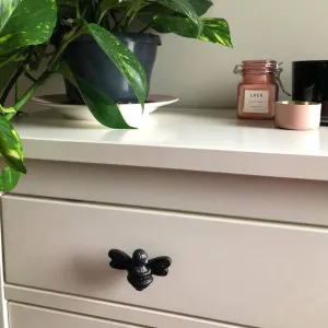 Black Finish Brass Bee Drawer Knob