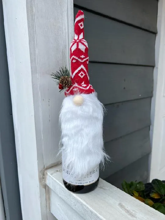 Bottle Topper Christmas Gnome