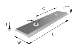 Carbide Insert Knife 30 x 12 x 1.5 Double Hole - Box of 10