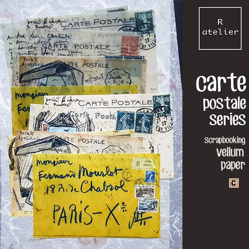 Carte Postale Postcards Series | Scrapbooking Vellum   Paper Kit
