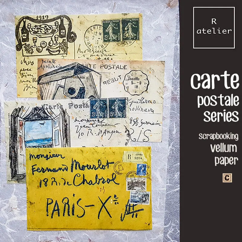 Carte Postale Postcards Series | Scrapbooking Vellum   Paper Kit