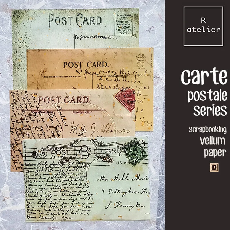 Carte Postale Postcards Series | Scrapbooking Vellum   Paper Kit