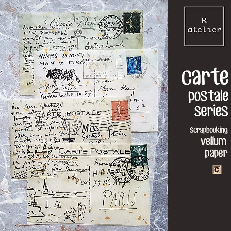 Carte Postale Postcards Series | Scrapbooking Vellum   Paper Kit