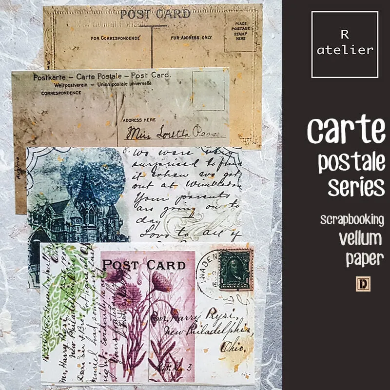 Carte Postale Postcards Series | Scrapbooking Vellum   Paper Kit