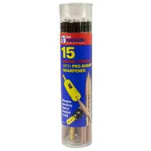 C.H. Hanson Pro-Sharp, CH Hanson 8 in. L Carpenter Pencil Gray 15 pc