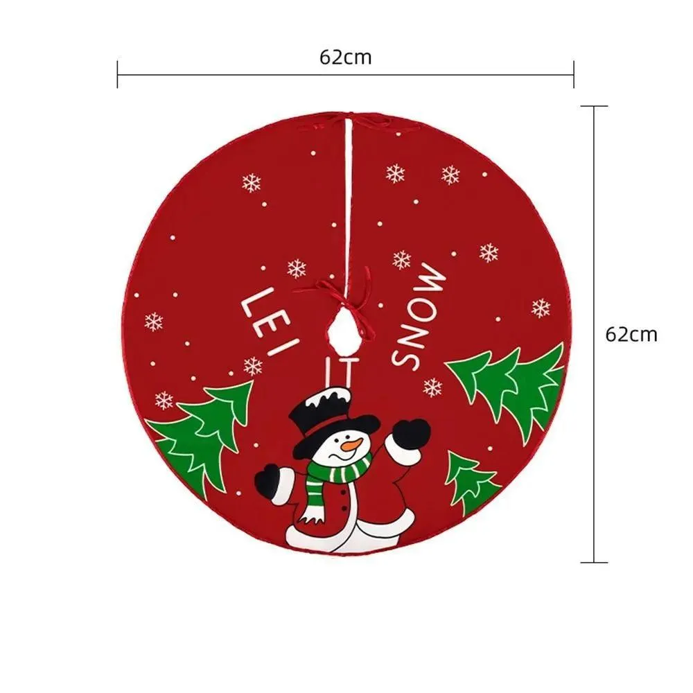Charming Elk and Santa Christmas Tree Skirt for Whimsical Holiday Decor