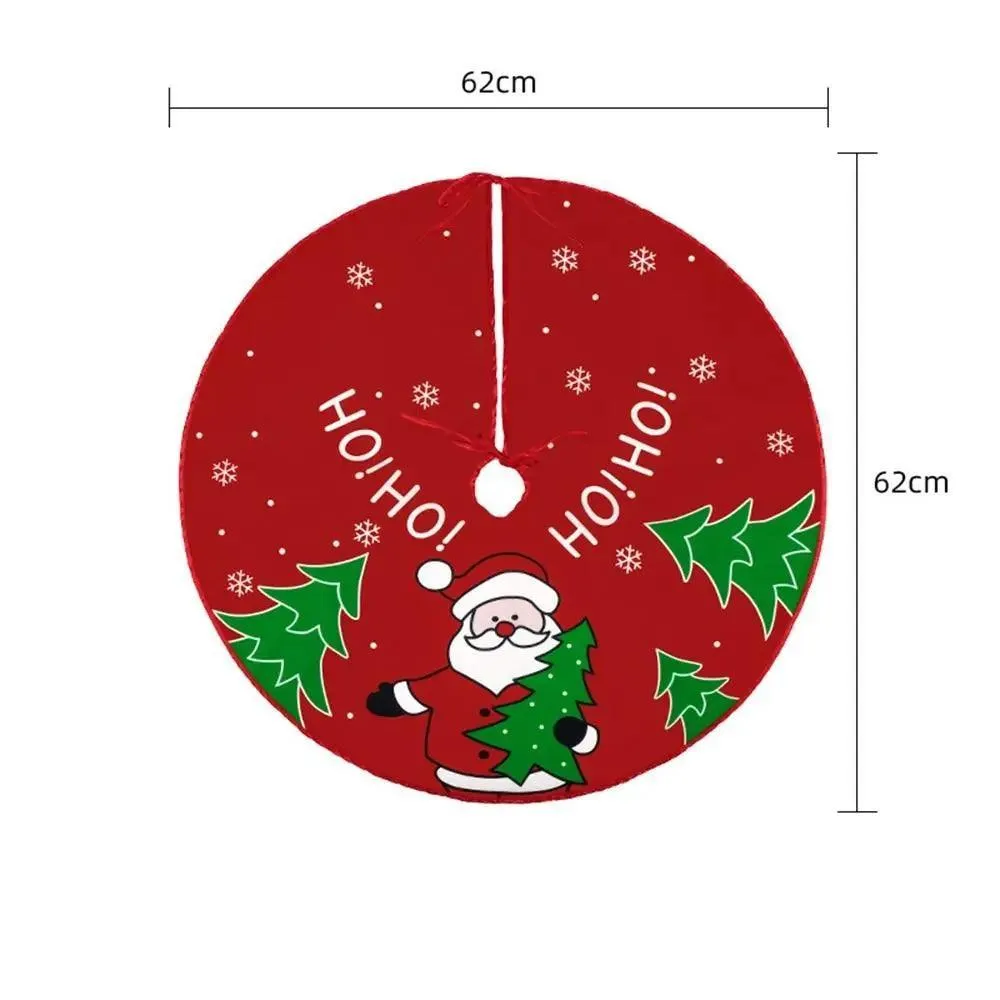 Charming Elk and Santa Christmas Tree Skirt for Whimsical Holiday Decor