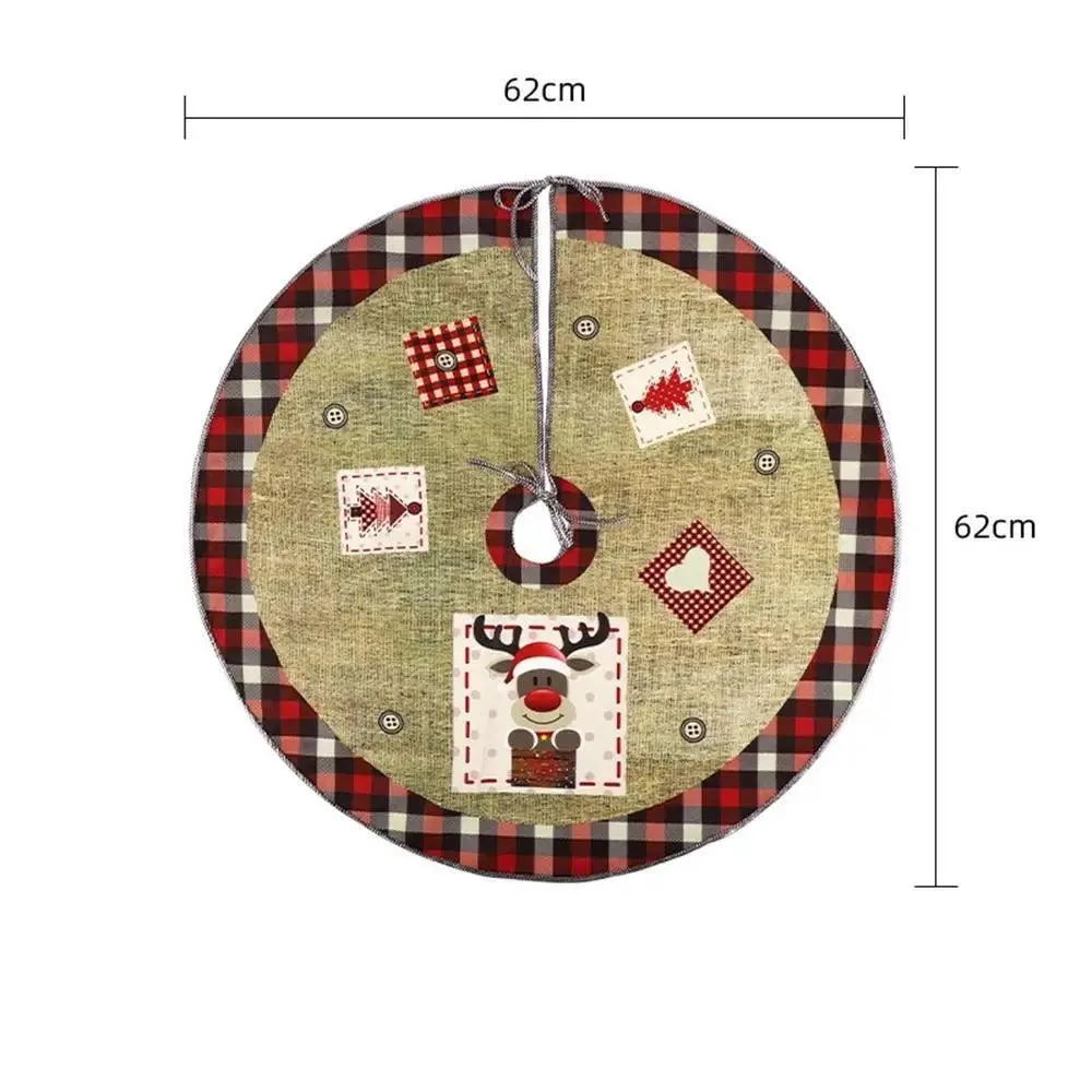 Charming Elk and Santa Christmas Tree Skirt for Whimsical Holiday Decor