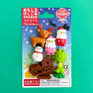 Christmas Puzzle Eraser Set