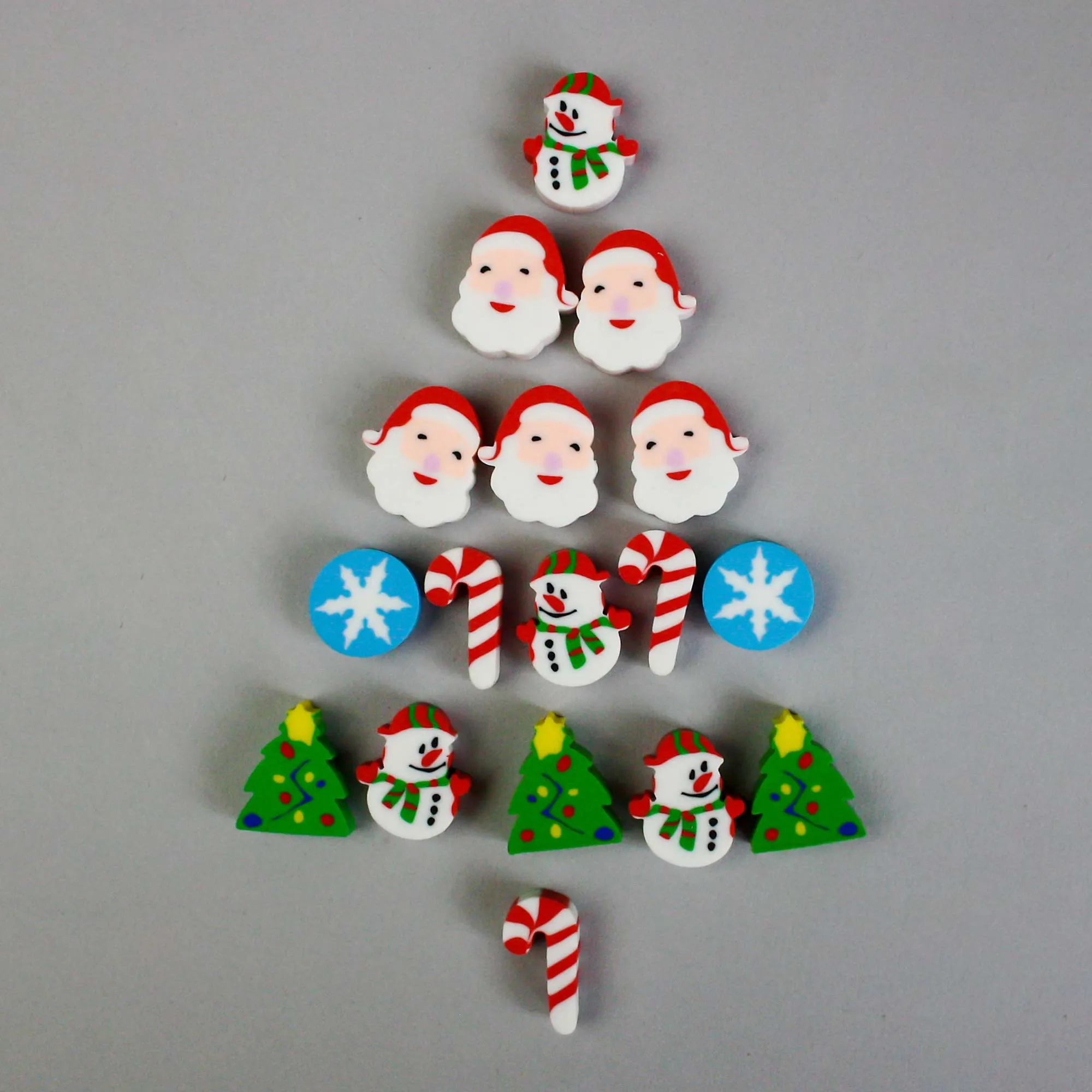 Christmas-Themed Eraser Set - Pack of 18 Festive and Fun Erasers for Kids