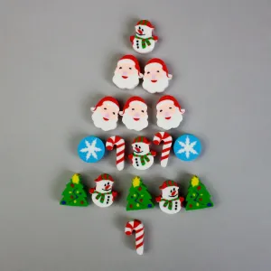 Christmas-Themed Eraser Set - Pack of 18 Festive and Fun Erasers for Kids