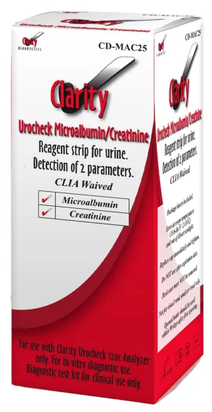 Clarity CD-MAC Urocheck Urine Test Strips 25/bx